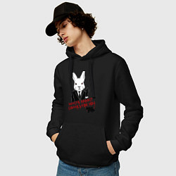 Толстовка-худи хлопковая мужская Misfits: White rabbit, цвет: черный — фото 2