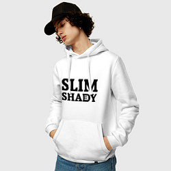 Толстовка-худи хлопковая мужская Slim Shady: Big E, цвет: белый — фото 2