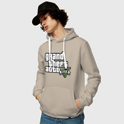 Толстовка-худи хлопковая мужская GTA Five, цвет: миндальный — фото 2