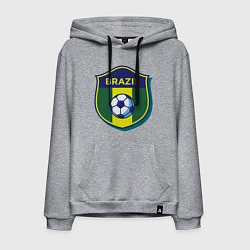 Толстовка-худи хлопковая мужская Brazil Football, цвет: меланж
