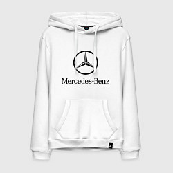 Толстовка-худи хлопковая мужская Logo Mercedes-Benz, цвет: белый