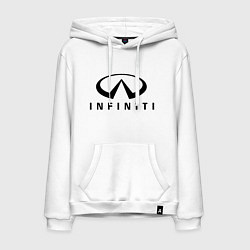 Толстовка-худи хлопковая мужская Infiniti logo, цвет: белый