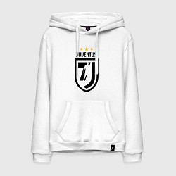 Толстовка-худи хлопковая мужская Juventus 7J, цвет: белый