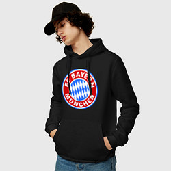 Толстовка-худи хлопковая мужская Bayern Munchen FC, цвет: черный — фото 2