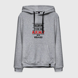 Толстовка-худи хлопковая мужская Born to be an ARMY BTS, цвет: меланж