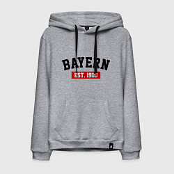 Толстовка-худи хлопковая мужская FC Bayern Est. 1900, цвет: меланж
