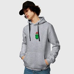 Толстовка-худи хлопковая мужская Марио в кармане, цвет: меланж — фото 2