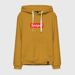 Толстовка-худи хлопковая мужская Senpai Supreme, цвет: горчичный