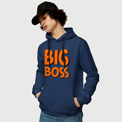 Толстовка-худи хлопковая мужская Big Boss, цвет: тёмно-синий — фото 2