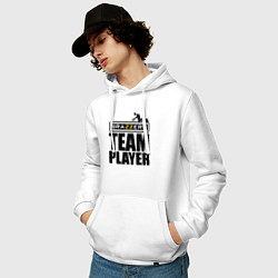 Толстовка-худи хлопковая мужская Brazzers Team Player, цвет: белый — фото 2