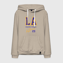 Толстовка-худи хлопковая мужская Lebron 23: Los Angeles, цвет: миндальный