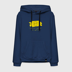 Толстовка-худи хлопковая мужская 21 Top: Yellow Trench, цвет: тёмно-синий