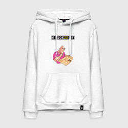 Толстовка-худи хлопковая мужская GEODEZZIST, цвет: белый