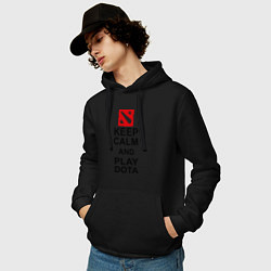 Толстовка-худи хлопковая мужская Keep Calm & Play Dota, цвет: черный — фото 2