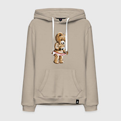 Толстовка-худи хлопковая мужская Nasty Bear, цвет: миндальный