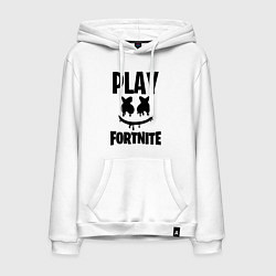 Толстовка-худи хлопковая мужская Marshmello: Play Fortnite, цвет: белый