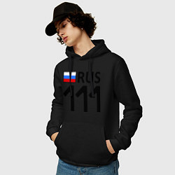 Толстовка-худи хлопковая мужская RUS 111, цвет: черный — фото 2