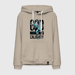 Толстовка-худи хлопковая мужская God of Calamity, цвет: миндальный