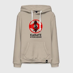 Толстовка-худи хлопковая мужская Karate Kyokushin, цвет: миндальный