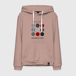 Толстовка-худи хлопковая мужская TOP: Blurryface, цвет: пыльно-розовый