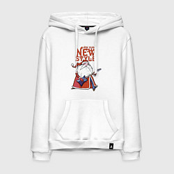 Толстовка-худи хлопковая мужская New Year - new style!, цвет: белый