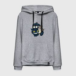 Толстовка-худи хлопковая мужская Tardis Totoro, цвет: меланж