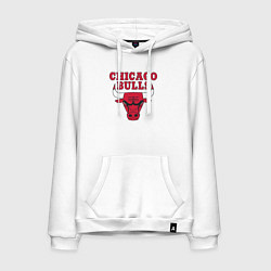 Толстовка-худи хлопковая мужская CHICAGO BULLS, цвет: белый