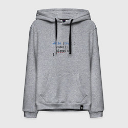 Толстовка-худи хлопковая мужская Code - sleep, цвет: меланж