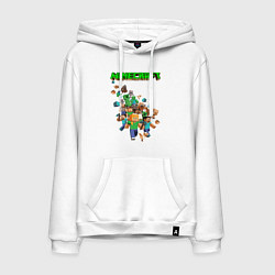 Толстовка-худи хлопковая мужская Minecraft, цвет: белый