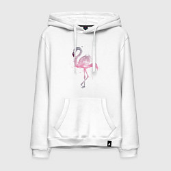 Толстовка-худи хлопковая мужская Flamingo, цвет: белый