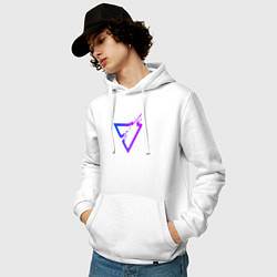 Толстовка-худи хлопковая мужская Liquid Triangle, цвет: белый — фото 2