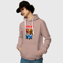 Толстовка-худи хлопковая мужская ROBLOX, цвет: пыльно-розовый — фото 2