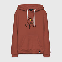 Толстовка-худи хлопковая мужская ВЕДЬМАКУ ЗАПЛАТИТЕ, цвет: кирпичный