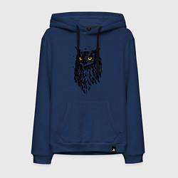 Толстовка-худи хлопковая мужская Сова, цвет: тёмно-синий
