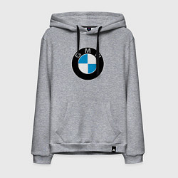 Толстовка-худи хлопковая мужская BMW, цвет: меланж