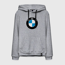 Толстовка-худи хлопковая мужская BMW, цвет: меланж