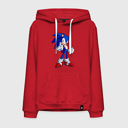 Толстовка-худи хлопковая мужская SONIC, цвет: красный