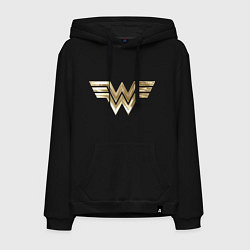 Толстовка-худи хлопковая мужская Wonder Woman logo, цвет: черный