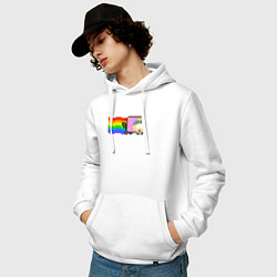 Толстовка-худи хлопковая мужская Картман Nyan Cat, цвет: белый — фото 2
