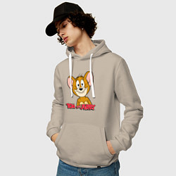Толстовка-худи хлопковая мужская Tom & Jerry, цвет: миндальный — фото 2