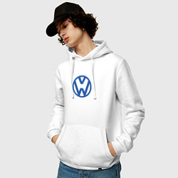 Толстовка-худи хлопковая мужская Volkswagen, цвет: белый — фото 2