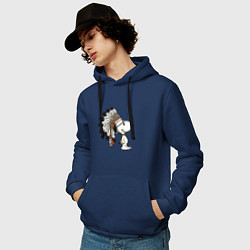 Толстовка-худи хлопковая мужская Snoopy, цвет: тёмно-синий — фото 2