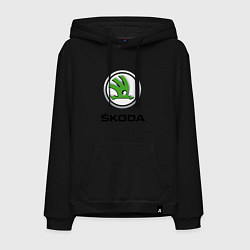 Толстовка-худи хлопковая мужская SKODA, цвет: черный