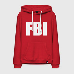Толстовка-худи хлопковая мужская FBI, цвет: красный