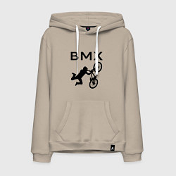 Толстовка-худи хлопковая мужская Велоспорт BMX Z, цвет: миндальный