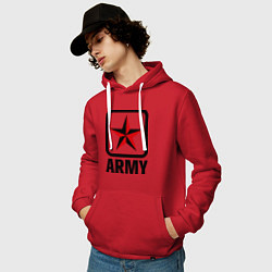 Толстовка-худи хлопковая мужская Army Star, цвет: красный — фото 2
