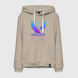 Толстовка-худи хлопковая мужская VALORANT, цвет: миндальный