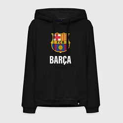 Толстовка-худи хлопковая мужская BARCA, цвет: черный