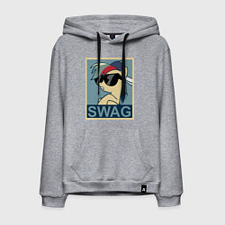 Толстовка-худи хлопковая мужская Rainbow Dash swag, цвет: меланж