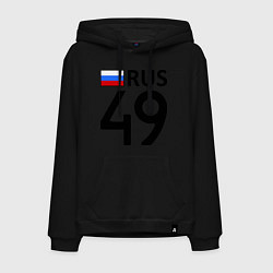 Толстовка-худи хлопковая мужская RUS 49, цвет: черный